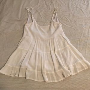 Flowy White Open-Back Tank